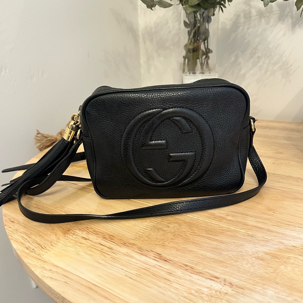 Authentic Gucci Disco Bag in Black Leather